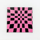 38mm Black and Pink Op- Art Square #UP402-General Bead