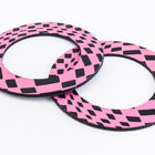 65mm Black and Pink Op- Art Open Circle #UP403-General Bead