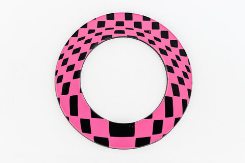 65mm Black and Pink Op- Art Open Circle #UP403-General Bead