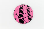 29mm Black and Pink Op- Art Circle (2 Pcs) #UP404-General Bead