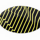 38mm x 62mm Black and Yellow Op- Art Oval #UP406-General Bead