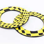 65mm Black and Yellow Op- Art Open Circle #UP411-General Bead