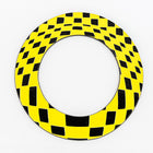 65mm Black and Yellow Op- Art Open Circle #UP411-General Bead