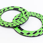 65mm Black and Green Op- Art Open Circle #UP412-General Bead