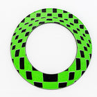 65mm Black and Green Op- Art Open Circle #UP412-General Bead