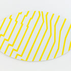 38mm x 62mm White and Yellow Op- Art Oval #UP419-General Bead
