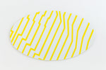 38mm x 62mm White and Yellow Op- Art Oval #UP419-General Bead