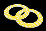 65mm White and Yellow Op- Art Open Circle #UP420-General Bead