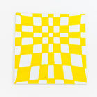 38mm White and Yellow Op- Art Square #UP421-General Bead
