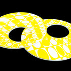 75mm White and Yellow Op- Art Hoop #UP422-General Bead