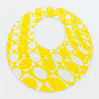 75mm White and Yellow Op- Art Hoop #UP422-General Bead
