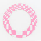 65mm White and Pink Op- Art Open Circle #UP426-General Bead