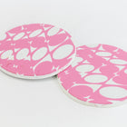 29mm White and Pink Op- Art Circle (2 Pcs) #UP427-General Bead