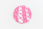 29mm White and Pink Op- Art Circle (2 Pcs) #UP427-General Bead