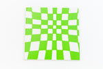 38mm White and Green Op- Art Square #UP431-General Bead