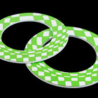 65mm White and Green Op- Art Open Circle #UP432-General Bead