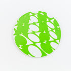 29mm White and Green Op- Art Circle (2 Pcs) #UP433-General Bead