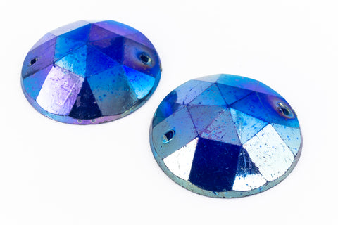 23mm Transparent Sapphire AB Faceted Sew-on Cabochon (4 Pcs) #UP469-General Bead