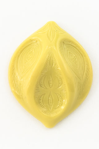 45mm x 26mm Lime Cabochon with Floral Design #UP478-General Bead