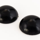 15mm Opaque Black Cabochon (2 Pcs) #UP485-General Bead