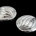 30mm Ribbed Silver Low Dome Cabochon #UP537-General Bead