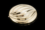 30mm Ribbed Gold Low Dome Cabochon #UP544-General Bead