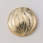 30mm Ribbed Gold Low Dome Cabochon #UP544-General Bead