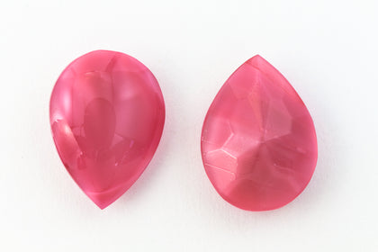 13mm x 18mm Pearlized Petal Pink Pointback Teardrop Cabochon #UP570-General Bead