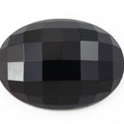 13mm x 18mm Faceted Black Oval Cabochon #UP577-General Bead