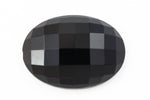 13mm x 18mm Faceted Black Oval Cabochon #UP577-General Bead