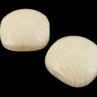 16mm Cream Rounded Square Cabochon with Beige Lines (2 Pcs) #UP583-General Bead