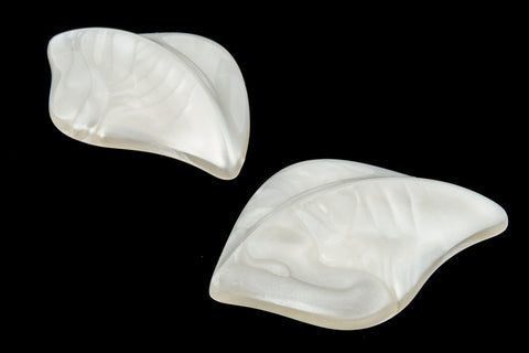 28mm x 40mm Alabaster Leaf Cabochon #UP590-General Bead
