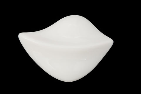 28mm x 40mm White Leaf Cabochon #UP591-General Bead