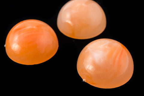 18mm Orange Marbled High Dome Cabochon (4 Pcs) #UP598-General Bead