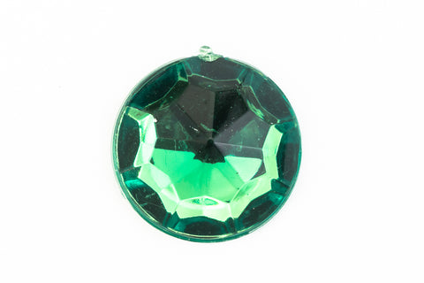 Acrylic (Plexiglas) Flatback Rhinestones Round Faceted Green 12mm