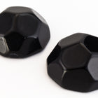 24mm Black Hex Faceted Cabochon #UP609-General Bead