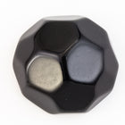 24mm Black Hex Faceted Cabochon #UP609-General Bead