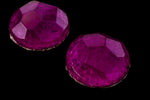 15mm Amethyst Faceted Round Cabochon with Crinkle Foil (2 Pcs) #UP623-General Bead