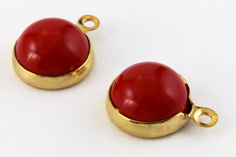12mm Red and Gold Drop (4 Pcs) #UP629-General Bead