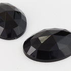 18mm x 25mm Faceted Jet Oval Cabochon (2 Pcs) #UP634-General Bead