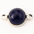 12mm Navy and Silver Connector (10 Pcs) #UP637-General Bead