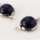 12mm Navy and Silver Connector (10 Pcs) #UP637-General Bead