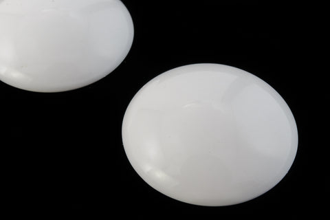 24mm Smooth White Cabochon (2 Pcs) #UP638-General Bead
