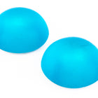 10mm Round Frosted Aqua Cabochon (2 Pcs) #UP701-General Bead