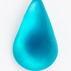 8mm x 13mm Frosted Aqua Teardrop Cabochon (2 Pcs) #UP702-General Bead
