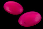 8mm x 10mm Frosted Fuchsia Oval Cabochon (2 Pcs) #UP718-General Bead