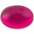 8mm x 10mm Frosted Fuchsia Oval Cabochon (2 Pcs) #UP718-General Bead