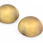 15mm Round Frosted Dark Yellow Cabochon (2 Pcs) #UP726-General Bead