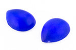 13mm x 18mm Frosted Cobalt Teardrop Cabochon (2 Pcs) #UP753-General Bead