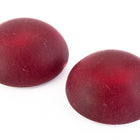 7mm Round Frosted Ruby Cabochon (4 Pcs) #UP763-General Bead
